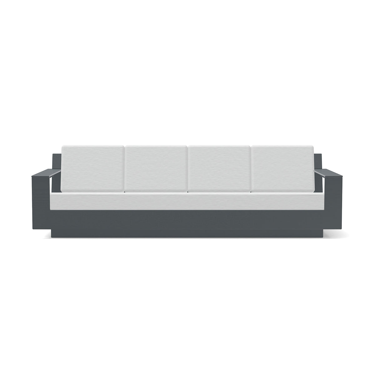 front view of nisswa 96 with black frame and cast silver cushion