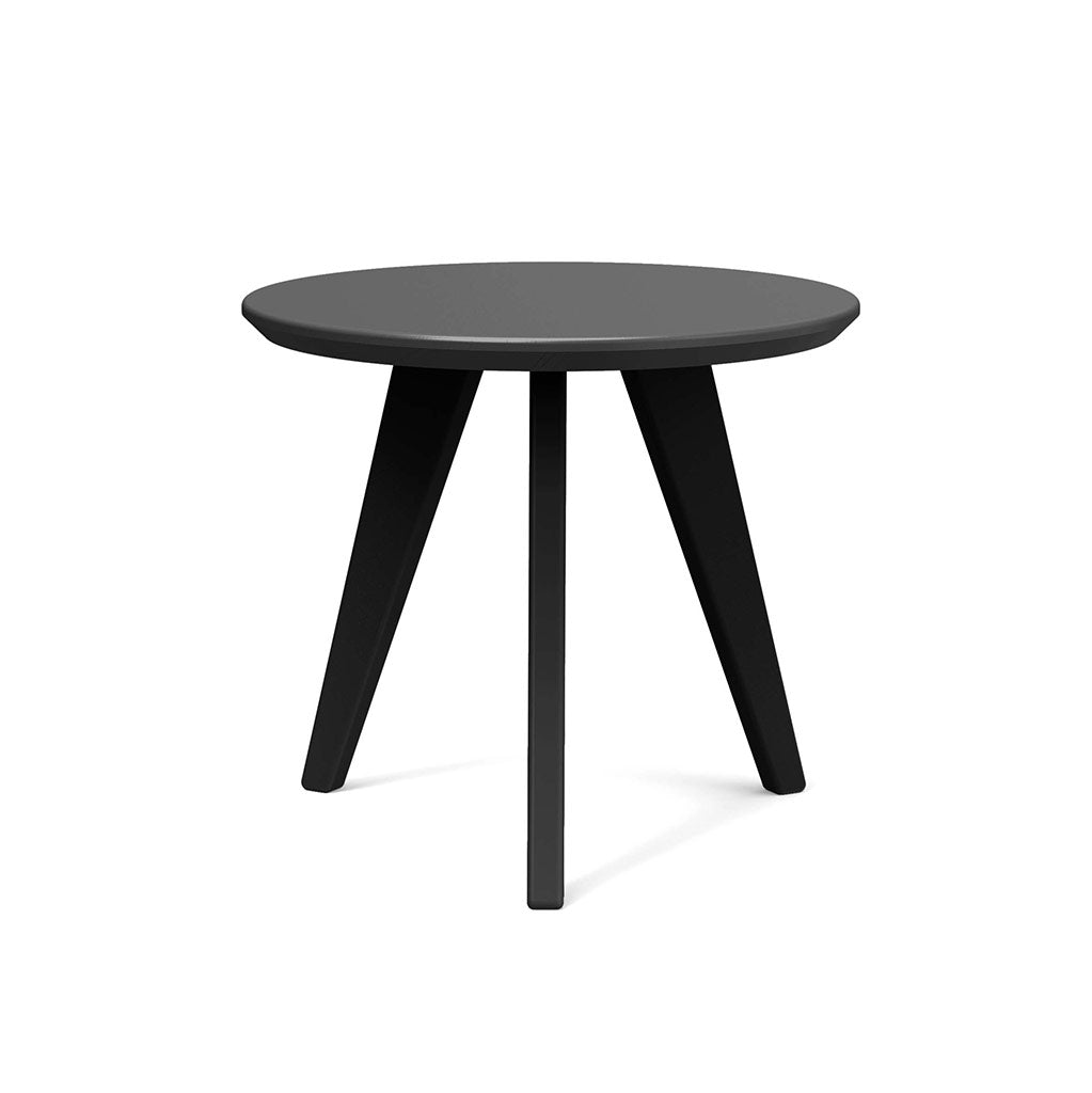 black studio shot of round satellite end table 18 inch