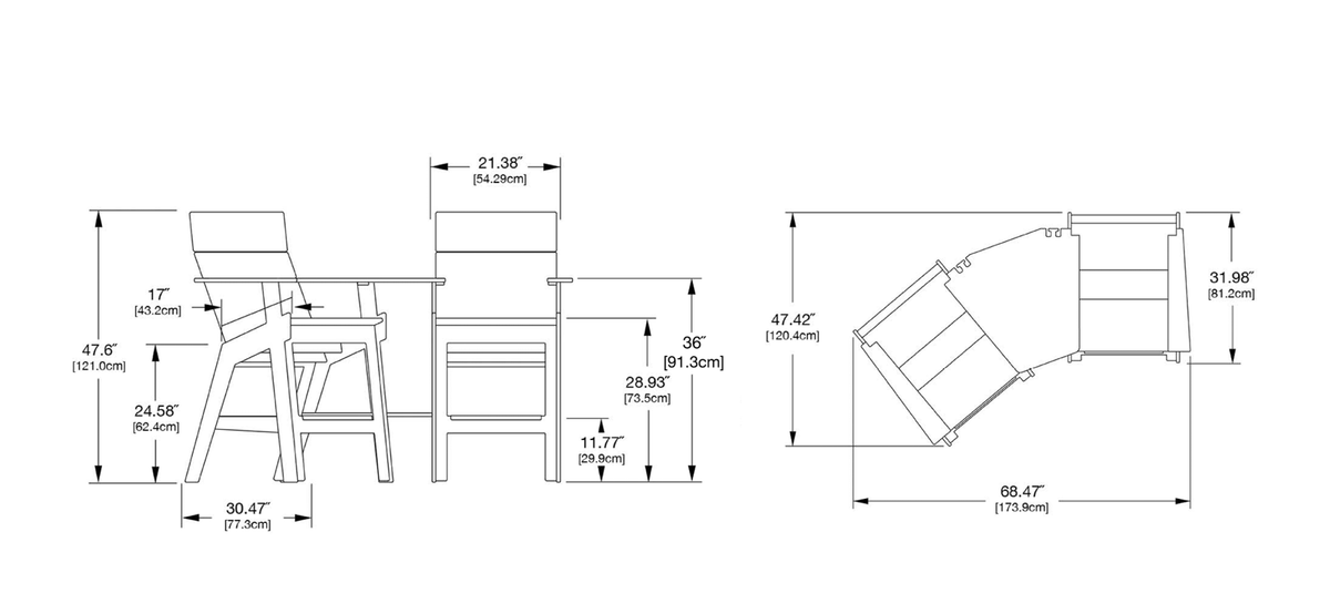 Lollygagger Hi-Rise Chair dimensions