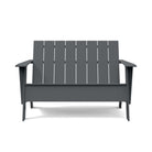 front view of charcoal  adirondack bench tall