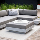 fire ring top used as hard top table on platform one ottoman