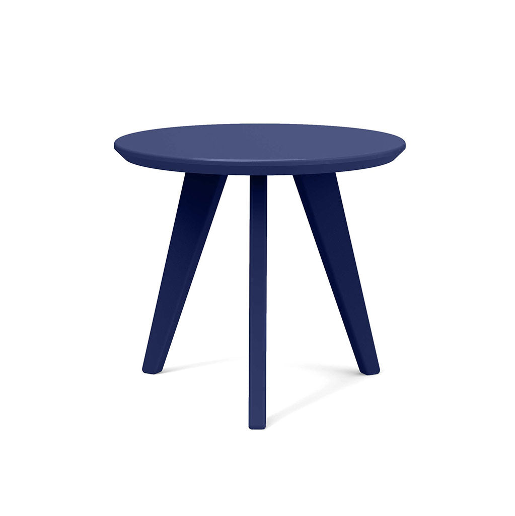 navy studio shot of round satellite end table 18 inch